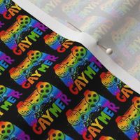 Smaller Gaymer Rainbow Pride Gamer Black