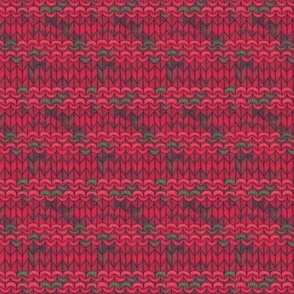 chunky knit sweater red green heather, stripey texture