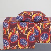 Snail Universe in berry-blue-orange colorway