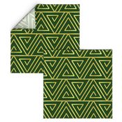 Triangle Maze - Gold on Green