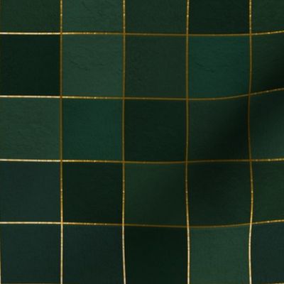Faux tiles Gilded green textured gold seams (small)