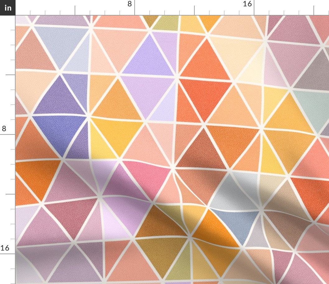 (L) Rainbow Hexagons / Pink and Purple Pastel / Large Scale or Wallpaper