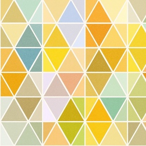 (L) Rainbow Hexagons / Yellow Pastel / Large Scale or Wallpaper