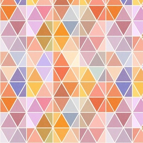 (M) Rainbow Hexagons / Pink and Purple Pastel / Medium Scale