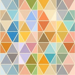 (S) Rainbow Hexagons / Light Modern Mid Century Pastel / Small Scale