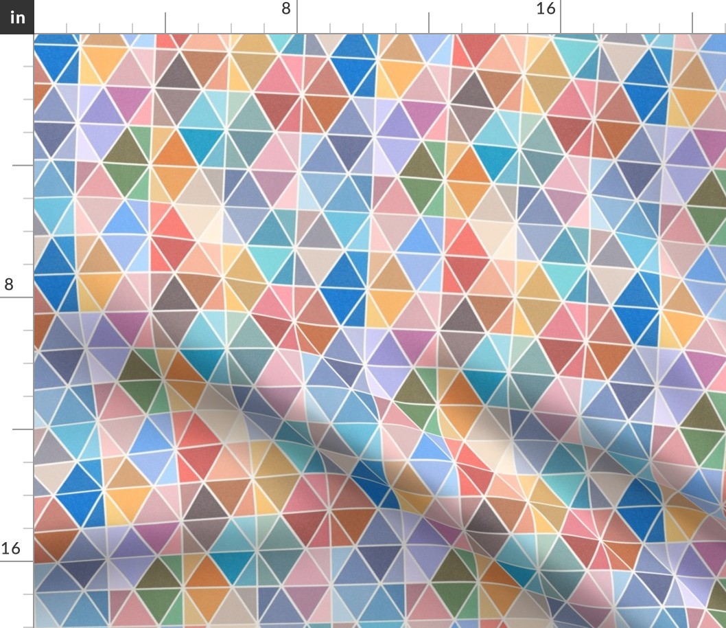 (S) Rainbow Hexagons / Blue Pastel / Small Scale