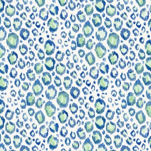 Leopard spots hand-painted | blue & green | 12