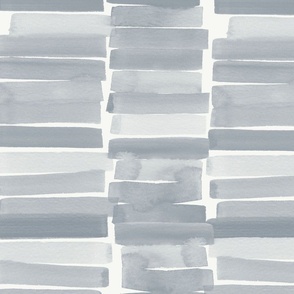 Large Soothing Monochromatic  Watercolor Horizontal Blocks in Dulux Aerobus Grey with Dulux Vivid White Background  