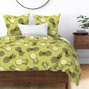 Pineapples, light-green background