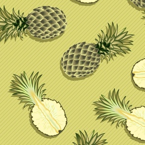 Pineapples, light-green background