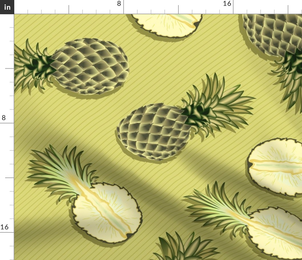 Pineapples, light-green background