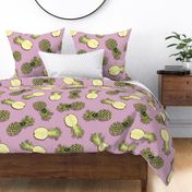 Pineapples, lilac background