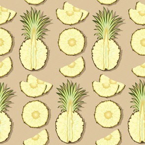 Tender pineapple, beige background