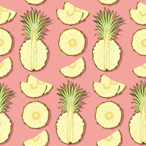 Tender pineapple, pink background