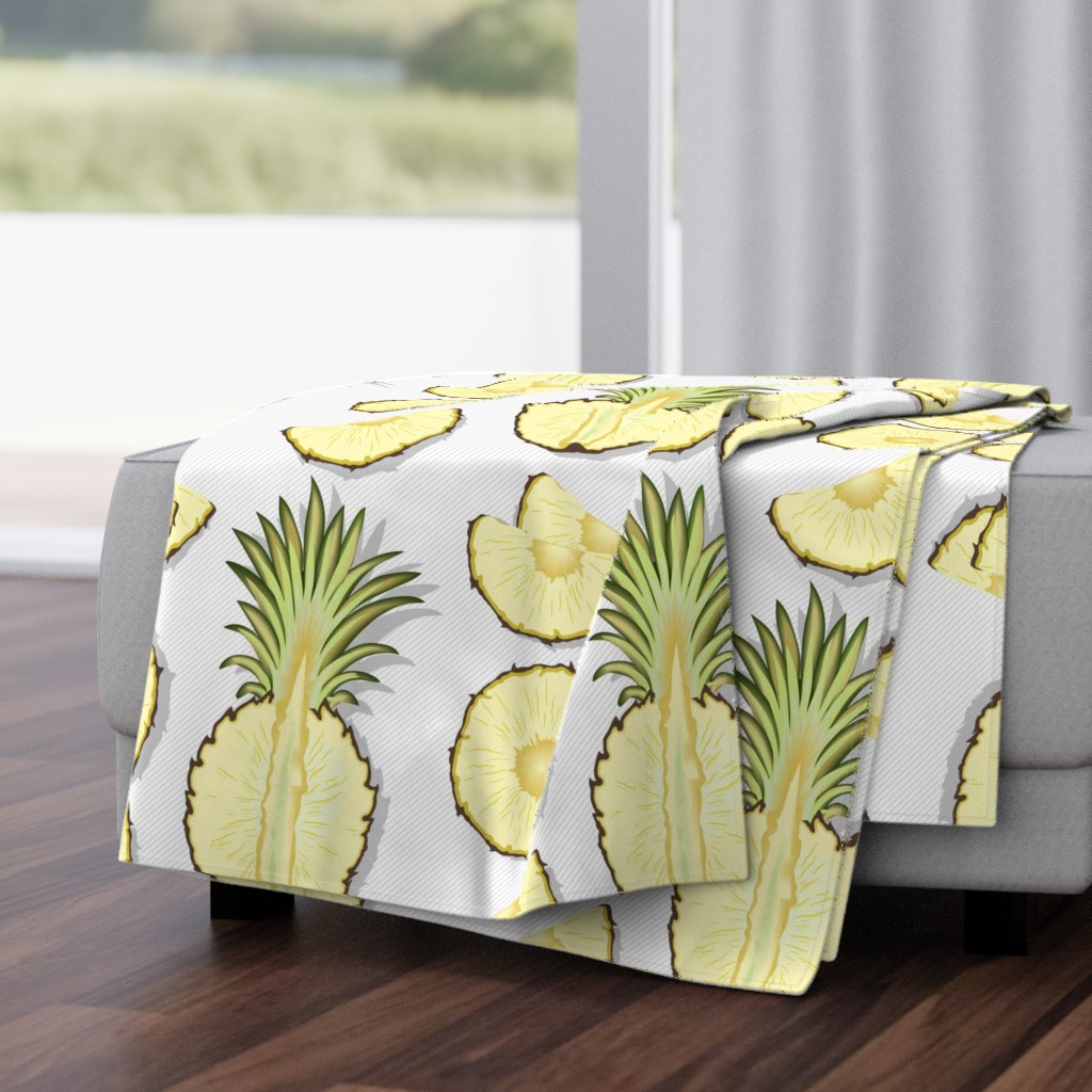 Tender pineapple, white background