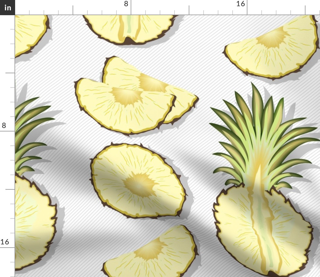 Tender pineapple, white background