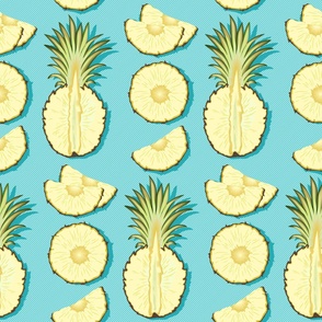 Tender pineapple, light blue background
