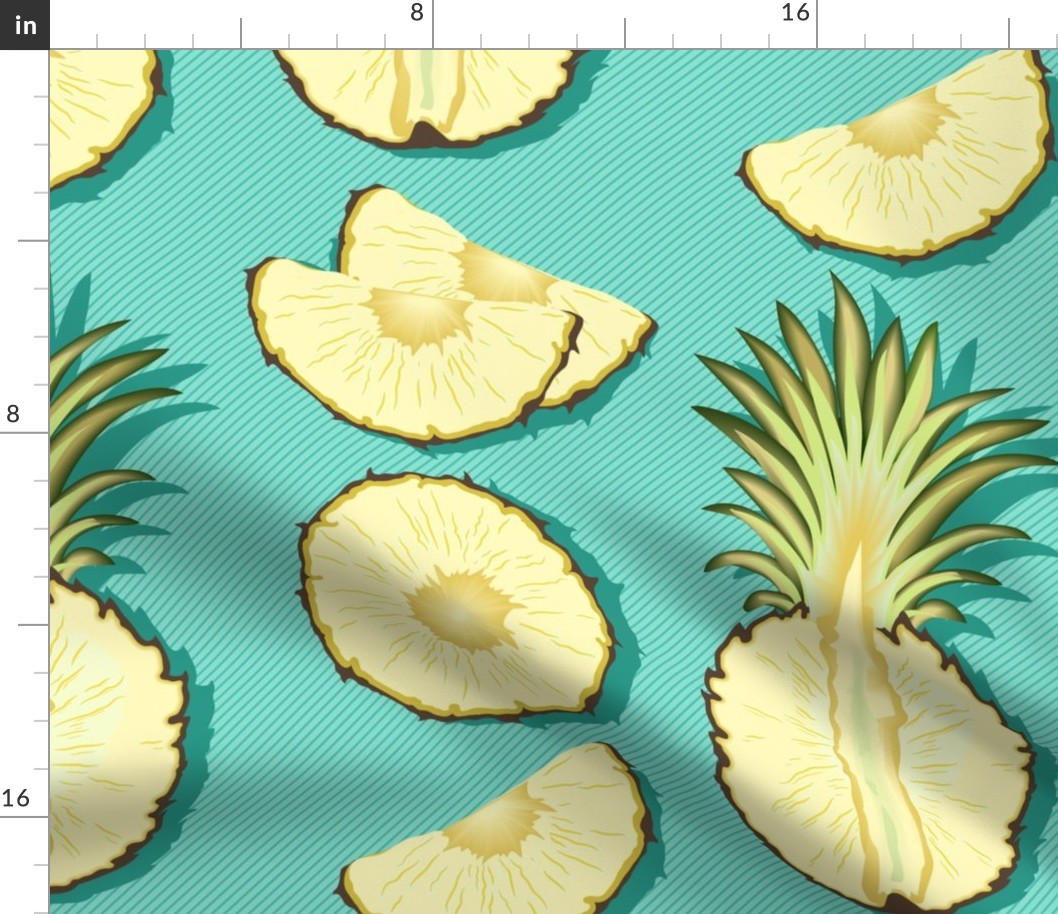 Tender pineapple, turquoise background