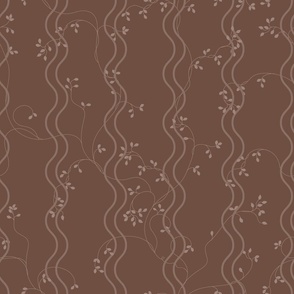 Flourishing Woodland  Wavy Stripes - Brown