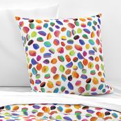 cute colorful watercolor scattered brushstrokes, playful marble color splashes on white background