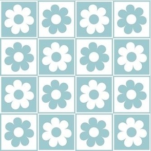 Smaller Daisy Checkers in Baby Blue
