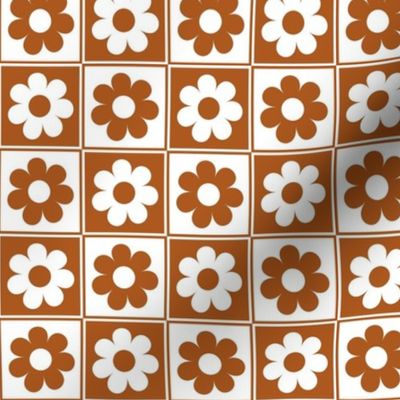 Smaller Daisy Checkers in Sunset Brown