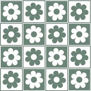 Smaller Daisy Checkers in Soft Pine Green