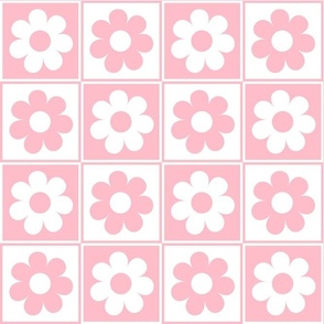 Bigger Daisy Checkers in Baby Pink