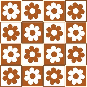 Bigger Daisy Checkers in Sunset Brown