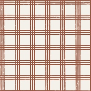 Triple plaid textured check organic stripes chocolate maroon medium