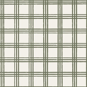 Triple plaid textured check organic stripes sage green medium