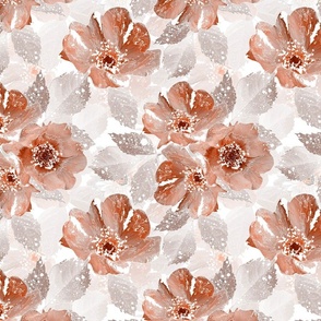 Monochrome watercolor floral pattern. 