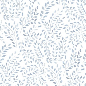 painterly organic watercolor leaves  // cool grey