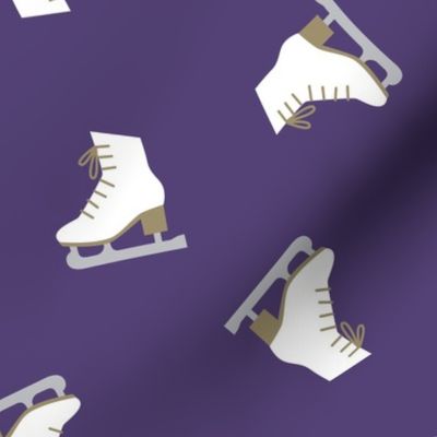 Figure Ice Skating - Skate Boots Pattern Purple Background