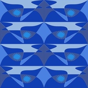 papillon stylisé en tons bleus