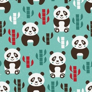 panda with bamboo