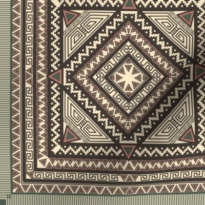 Intricate Geometric Bohemian Pattern with Tribal Accents