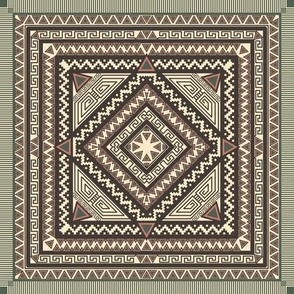 Intricate Geometric Bohemian Pattern with Tribal Accents