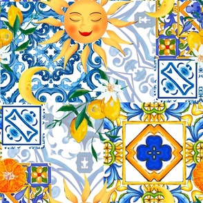 Sicilian sun,tiles,summer,majolica,lemon art