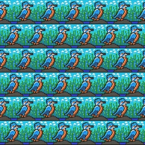 Kingfisher Pixel Painting