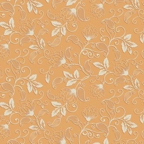 Warm Golden Floral Pattern on a Sandy Background