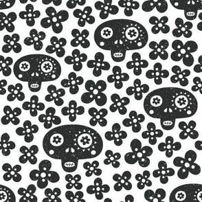 skulls with flowers