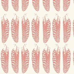 Feathers Pink on a Cream White Background