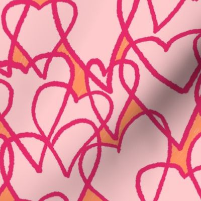 SCRIBBLED HEART PINK