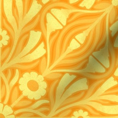 NORMAL Art Nouveau William Morris Vintage Beige Elegance 0061 H historical delicate gold floriography traditional sunny art nouveau refined floral ochre orange abstract botanical goldenrod golden yellow block amber sunflower royal harmony subtle marigold