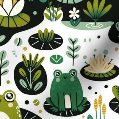 Cute Frogs: A Whimsical Pond Life,  13.65" x 13.65"