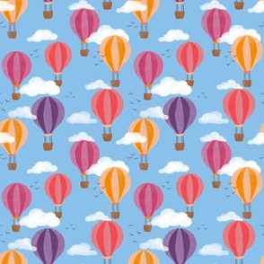 Hot air balloons blue 