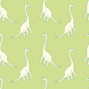 Cute animals dinosaurs. A simple character for children. Green and white colors 