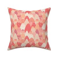 Colorful abstract mountains in pink and peach 7"
