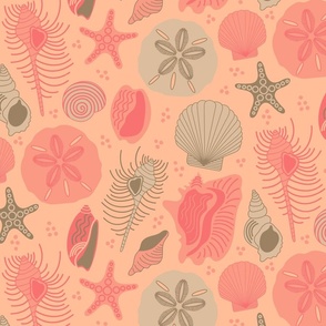 Coastal Seaside Holiday - She Sells Seashells - Pantone Peach Fuzz Palette